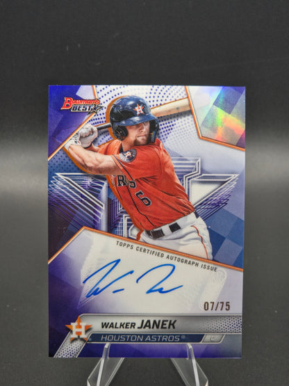 2025 Bowman's Best Walker Janek Blue Refractor Autograph 07/75 #B25-WJA Houston Astros