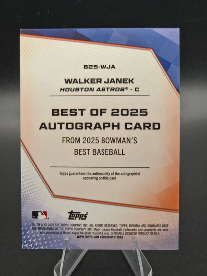 2025 Bowman's Best Walker Janek Orange Refractor Autograph 20/25 #B25-WJA Houston Astros