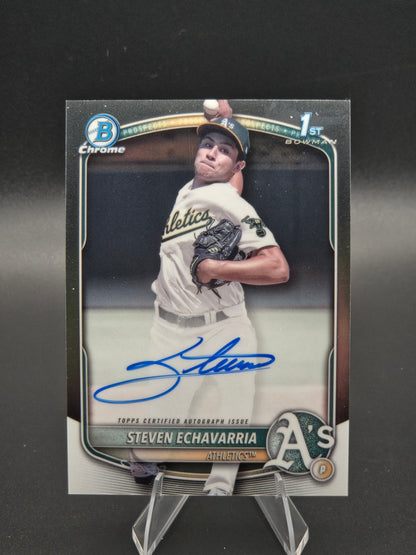 2025 Bowman Chrome 1st Bowman Steven Echavarria Autograph #CPA-SE Athletics