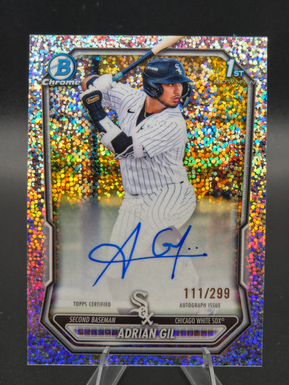 2026 Bowman Chrome 1st Bowman Adrian Gil Speckle Autograph 111/299 #CPA-AG Chicago White Sox