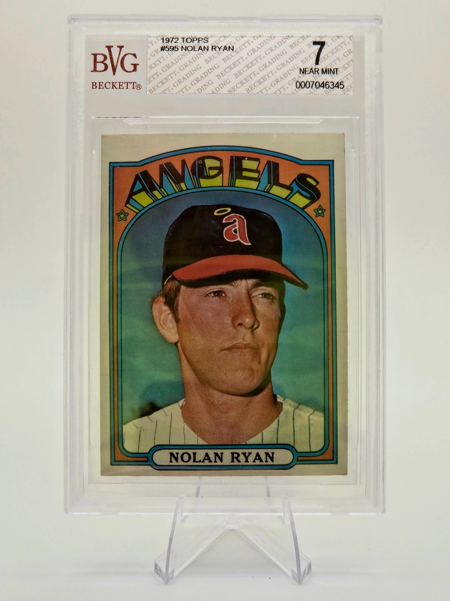 1972 Topps Nolan Ryan #595 BVG 7 Near Mint California Angels