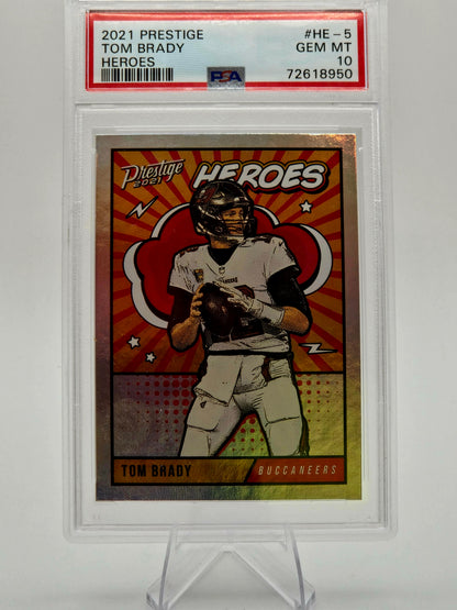 🐐 2021 Panini Prestige Tom Brady Heroes Insert #HE-5 PSA 10 Tampa Bay Buccaneers