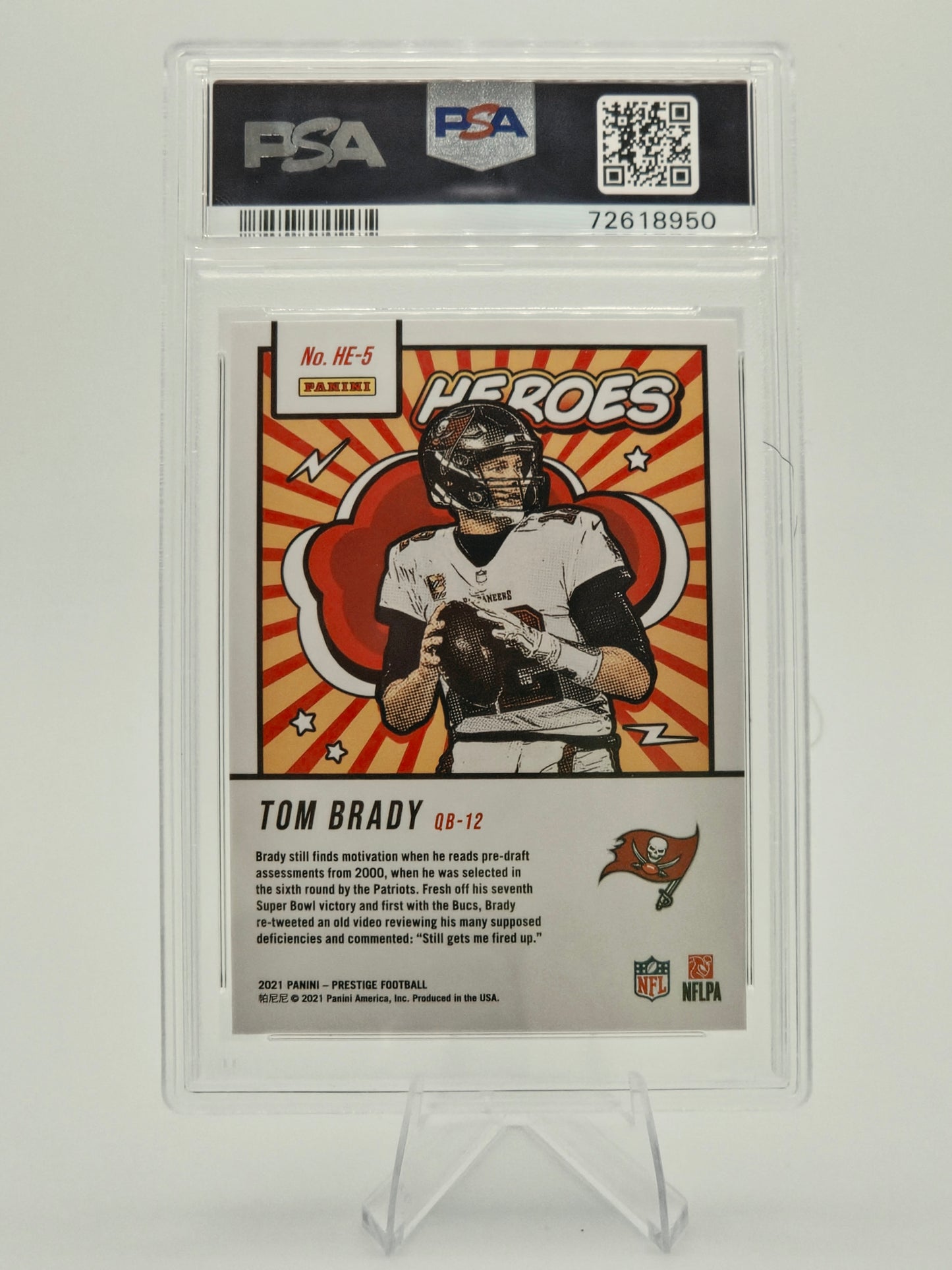 🐐 2021 Panini Prestige Tom Brady Heroes Insert #HE-5 PSA 10 Tampa Bay Buccaneers