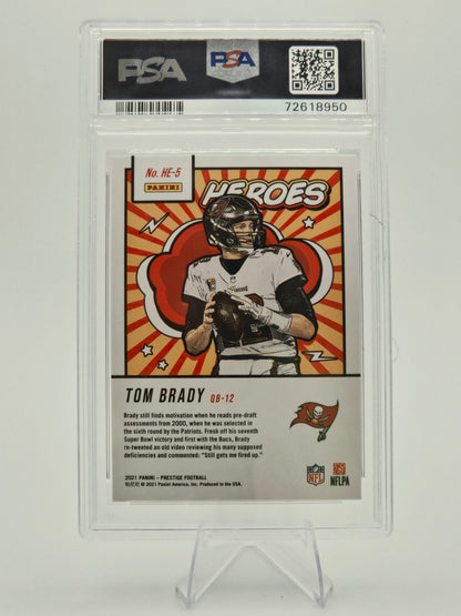 🐐 2021 Panini Prestige Tom Brady Heroes Insert #HE-5 PSA 10 Tampa Bay Buccaneers