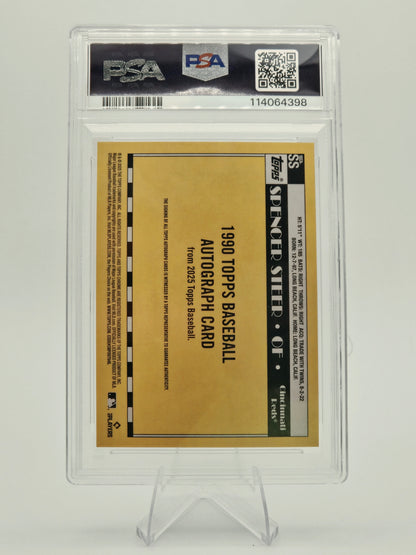 2025 Topps Silver Pack Spencer Steer Gold Autograph 24/50 #SS PSA 10 Auto 10 Cincinnati Reds