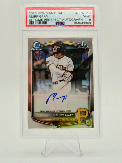 2025 Bowman Draft Murf Gray 1st Bowman Chrome Prospect Autograph #CPA-MG PSA 9 Pirates