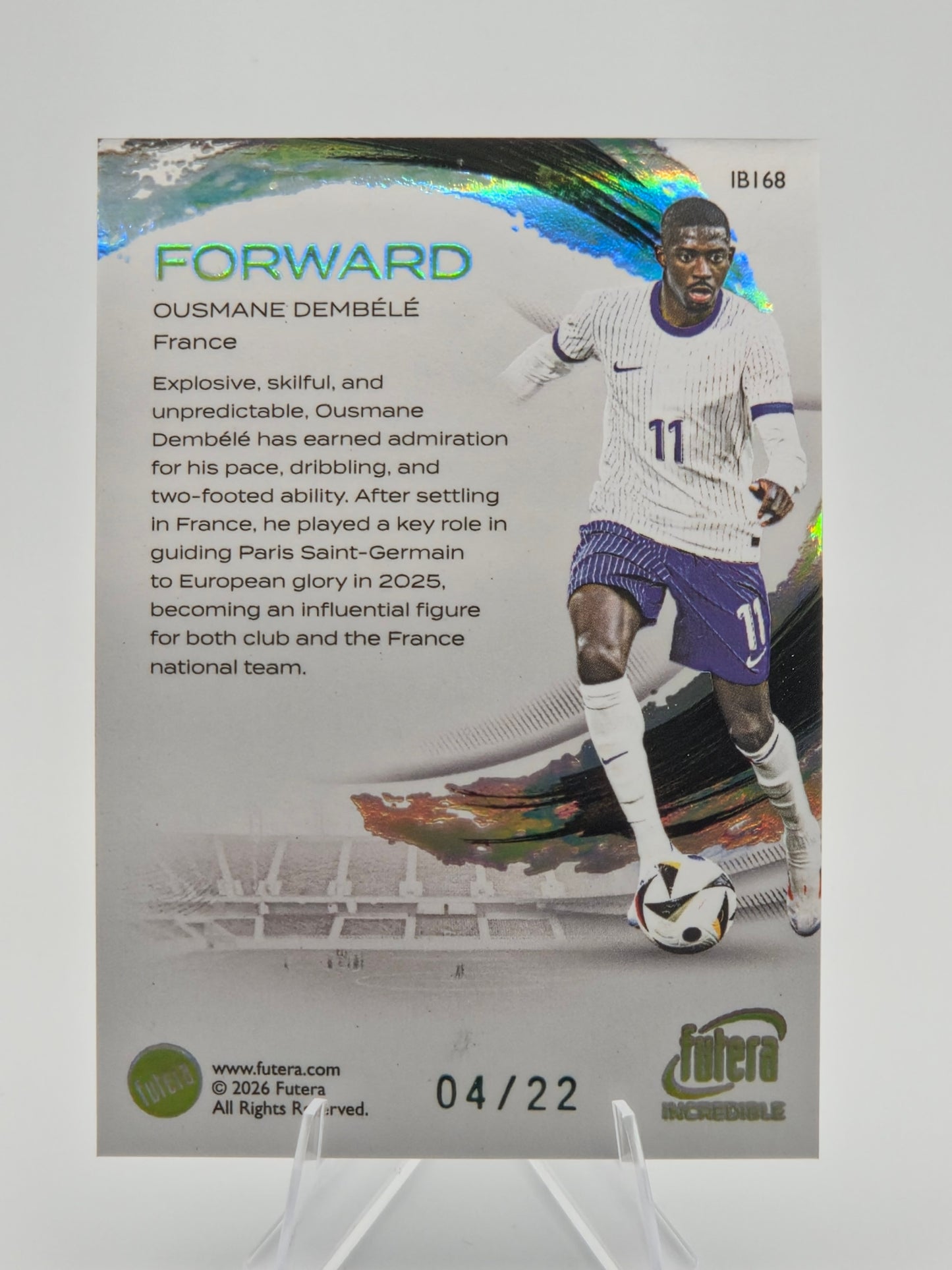 2026 Futera Incredible Series 2 Ousmane Dembélé Forward 04/22 #IB168 France