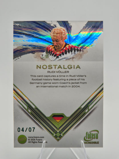2026 Futera Incredible Series 2 Rudi Völler Nostalgia Game-Worn Coach's Jacket 04/07 #NS22 Germany