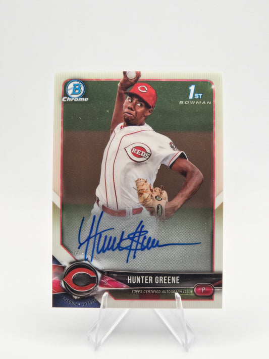 2018 Bowman Chrome Hunter Greene 1st Bowman Prospect Autograph #CPA-HG Cincinnati Reds