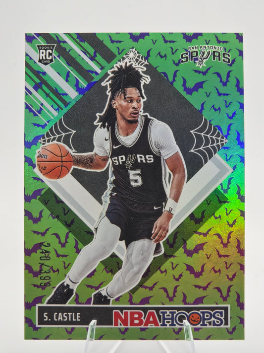 2024-25 Panini Haunted Hoops Stephon Castle Rookie Holo Bats 240/399 #294 San Antonio Spurs
