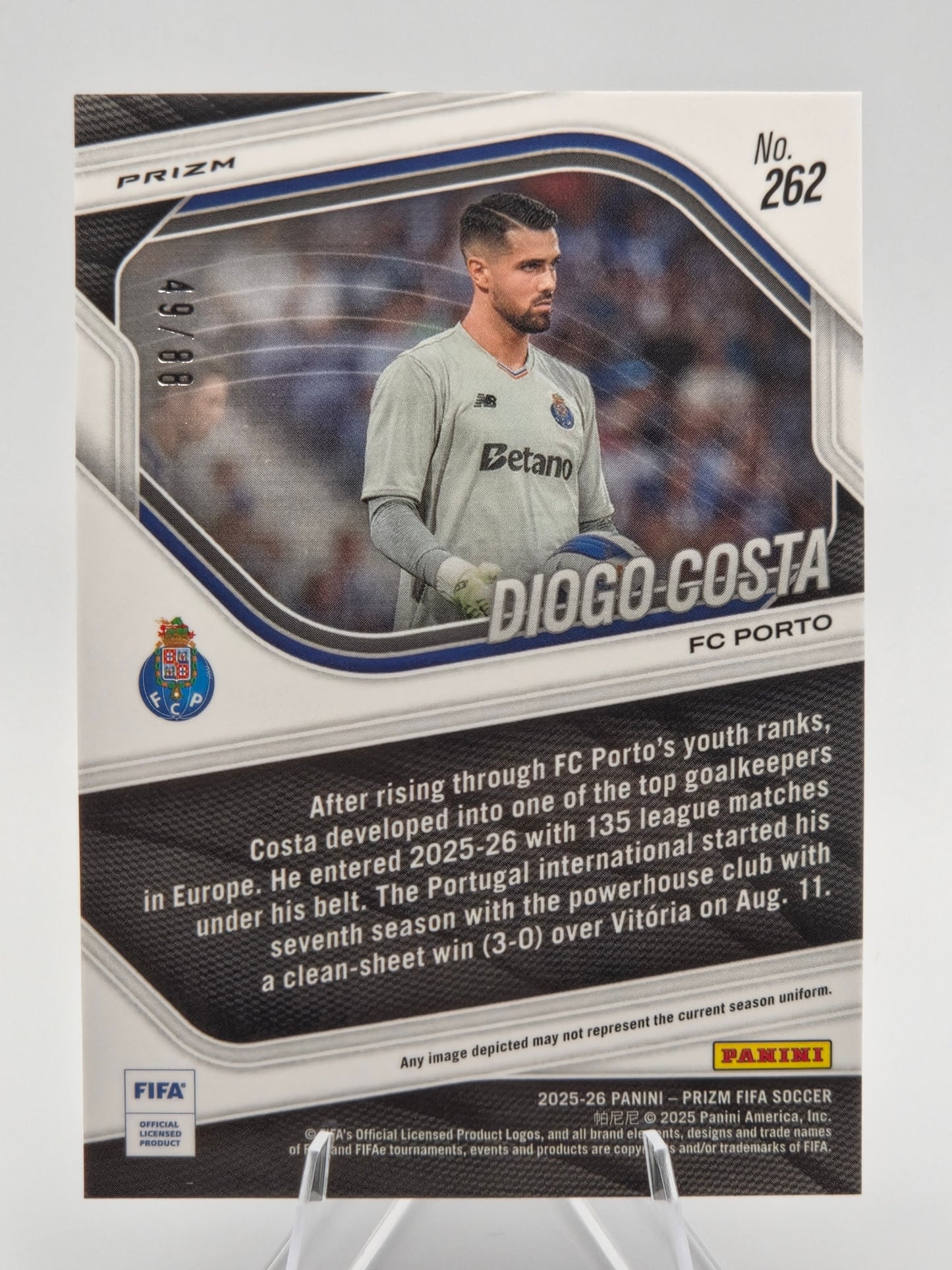 2025-26 Panini Prizm FIFA Soccer Diogo Costa Red Prizm 49/99 #262 FC Porto