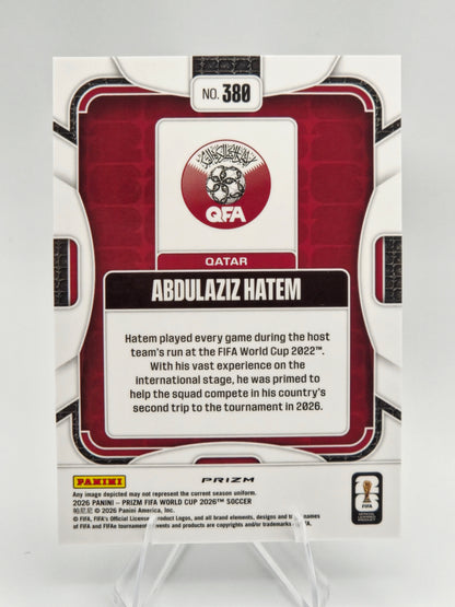 2026 Panini Prizm FIFA World Cup Abdulaziz Hatem Silver Prizm #380 Qatar