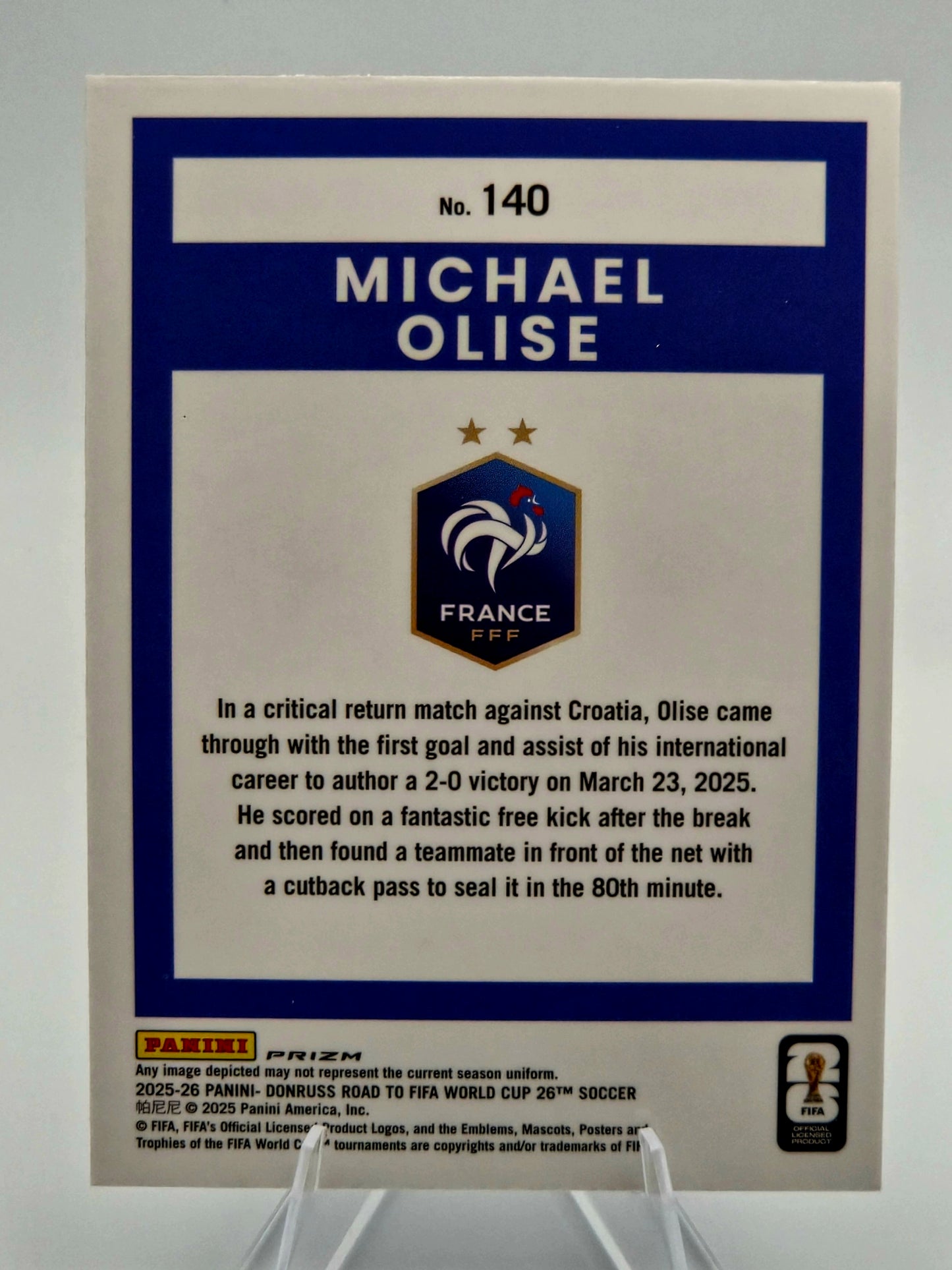 2025-26 Panini Donruss Road to FIFA World Cup 26 Michael Olise Optic Holo #140 France