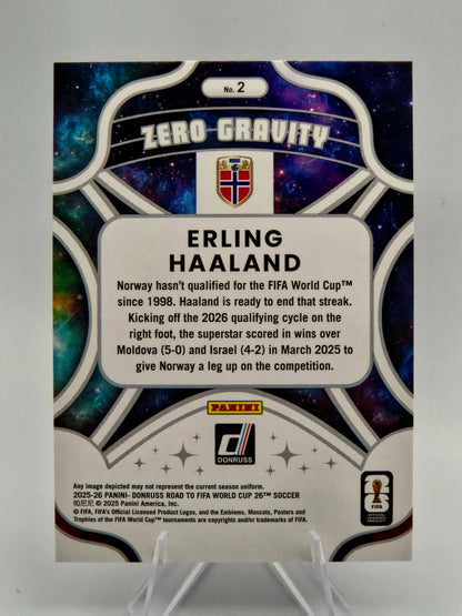 2025-26 Panini Donruss Road to FIFA World Cup 26 Erling Haaland Red Zero-Gravity Insert #2 Norway