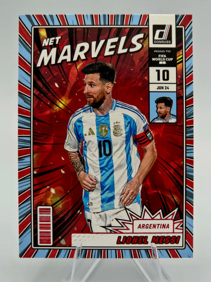 2025-26 Panini Donruss Road to FIFA World Cup 26 Lionel Messi Net Marvels Red Insert #21 Argentina