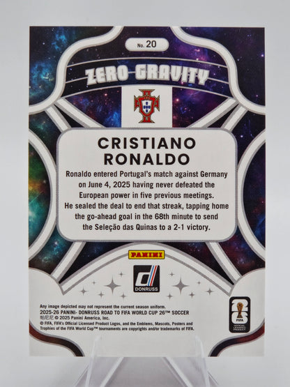 2025-26 Panini Donruss Road to FIFA World Cup 26 Cristiano Ronaldo Zero-Gravity Red #20 Portugal