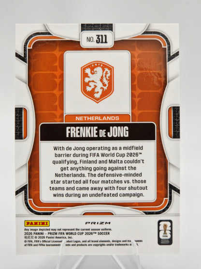 2026 Panini Prizm FIFA World Cup Frenkie de Jong Silver Prizm #311 Netherlands