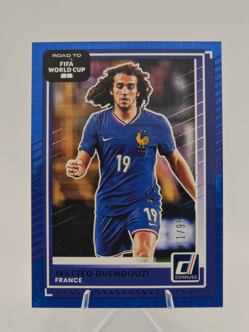 2025-26 Panini Donruss Road to FIFA World Cup 26 Mattéo Guendouzi Blue Pyramids 11/95 #144 France