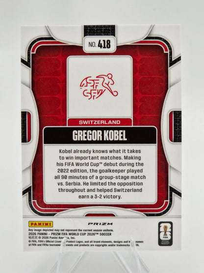 2026 Panini Prizm FIFA World Cup Gregor Kobel Silver Prizm #418 Switzerland