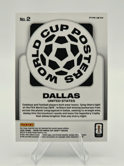 2026 Panini Prizm FIFA World Cup Dallas World Cup Posters Silver Prizm #2 United States