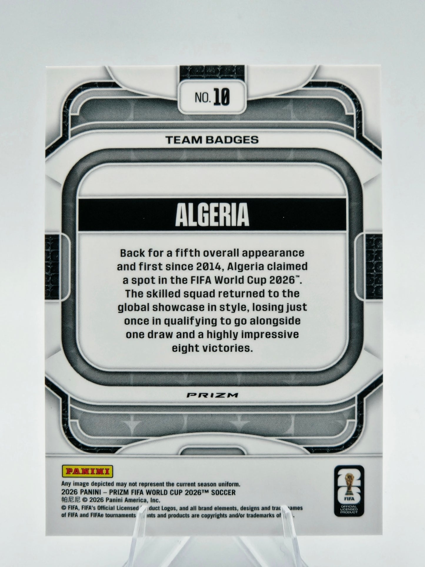 2026 Panini Prizm FIFA World Cup Algeria Team Badges Silver Prizm #10