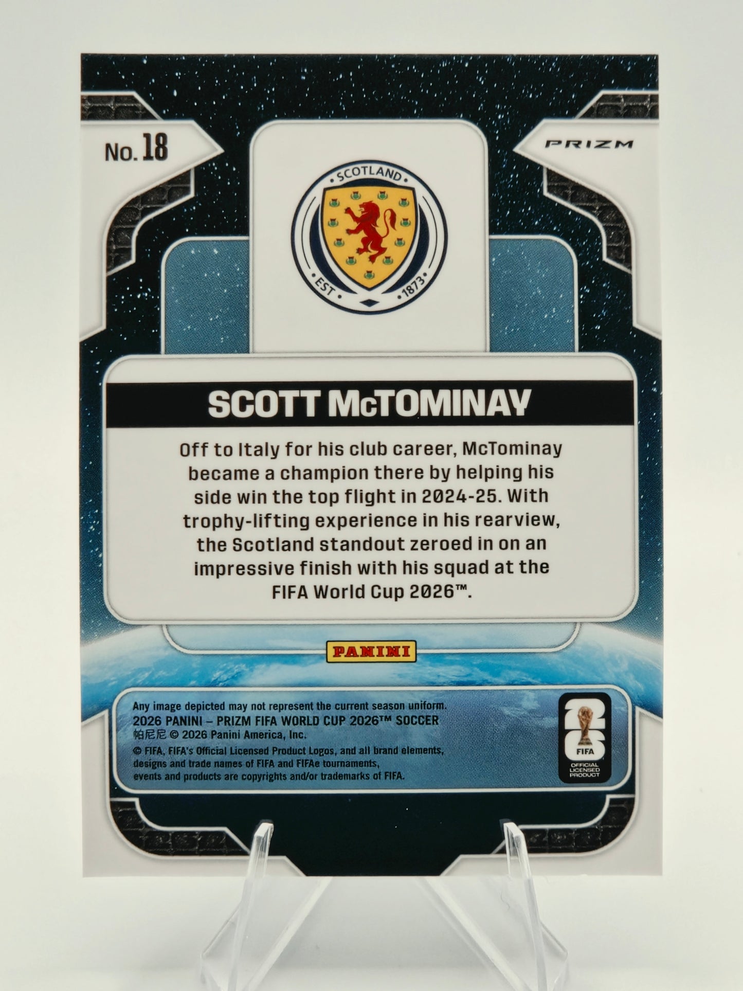 2026 Panini Prizm FIFA World Cup Scott McTominay Global Reach Silver #18 Scotland