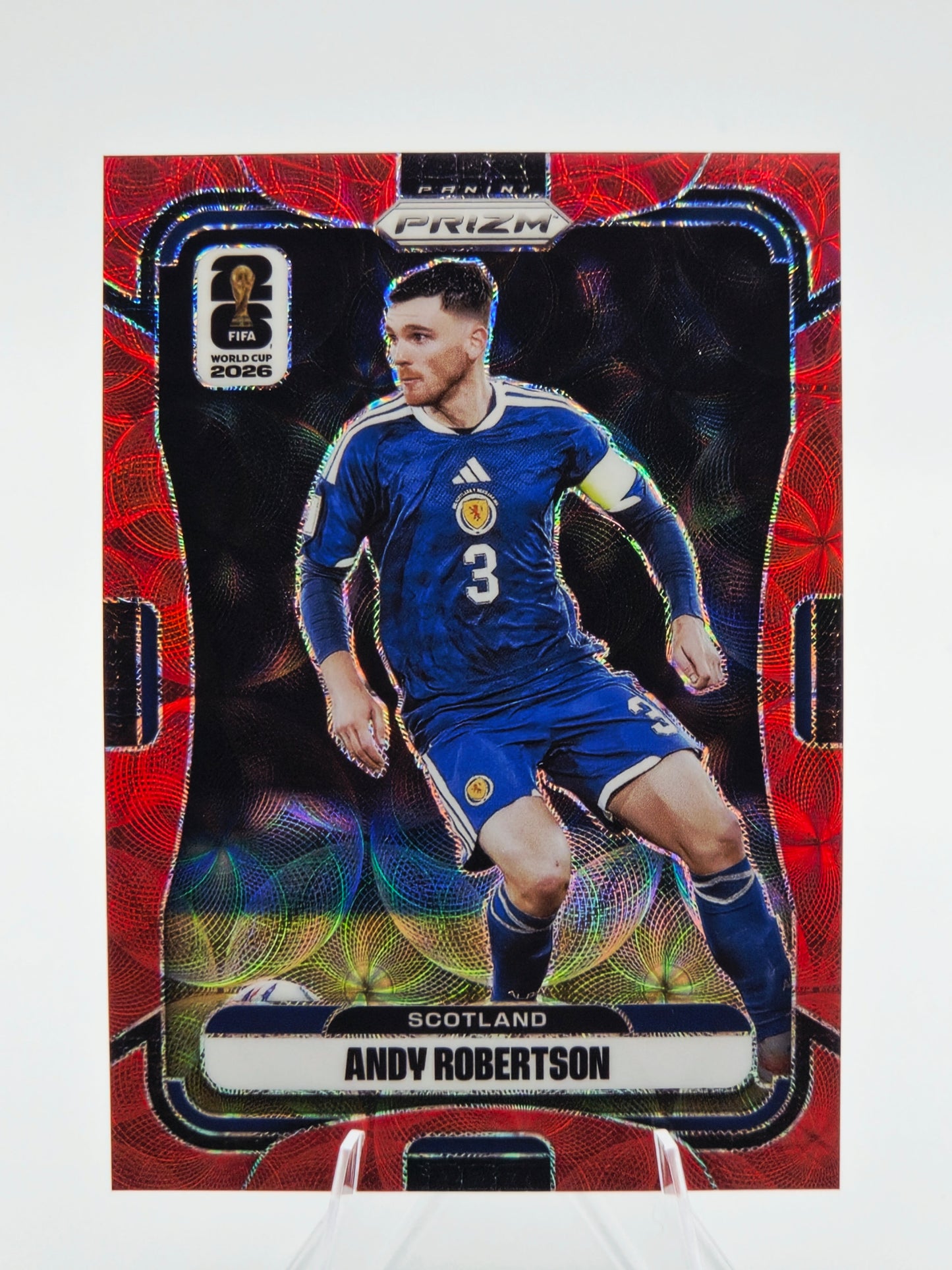 2026 Panini Prizm FIFA World Cup Andy Robertson Choice Red Prizm 27/85 #389 Scotland