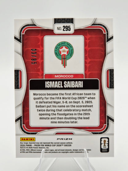 2026 Panini Prizm FIFA World Cup Ismael Saibari Choice Red Prizm 03/85 #295 Morocco