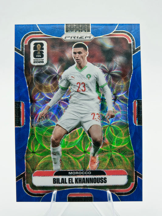 FIRST ON PRINT 2026 Panini Prizm FIFA World Cup Bilal El Khannouss Choice Blue Prizm 01/38 #294 Morocco