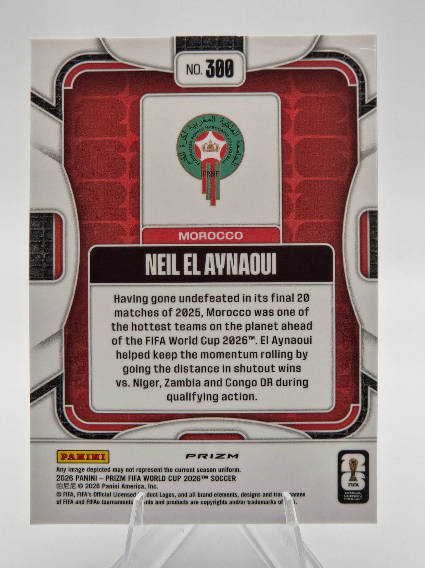 2026 Panini Prizm FIFA World Cup Neil El Aynaoui Rookie Choice Prizm #300 Morocco