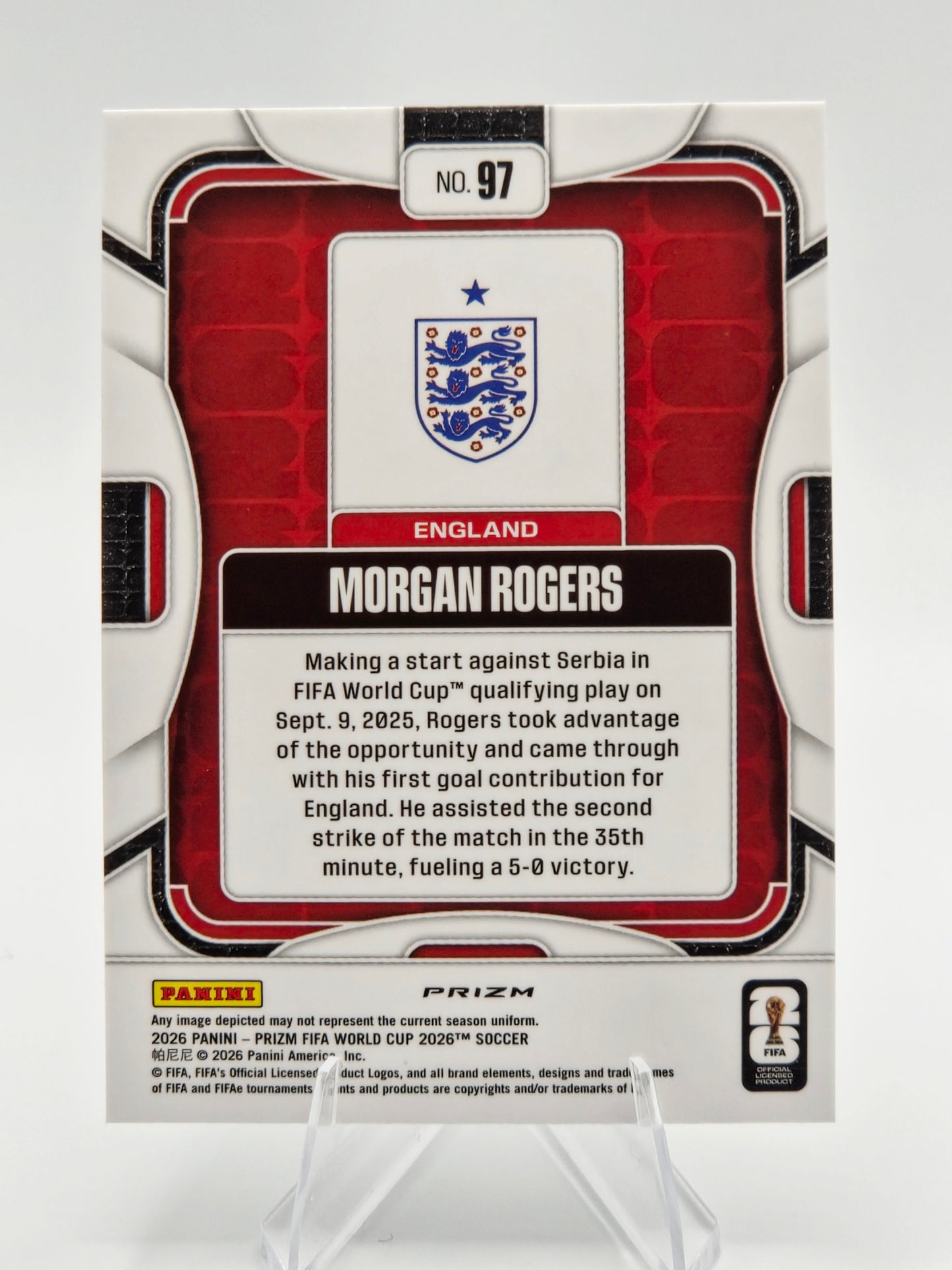 2026 Panini Prizm FIFA World Cup Morgan Rogers Silver Prizm #97 England