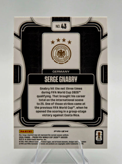 2026 Panini Prizm FIFA World Cup Serge Gnabry Silver Prizm #43 Germany