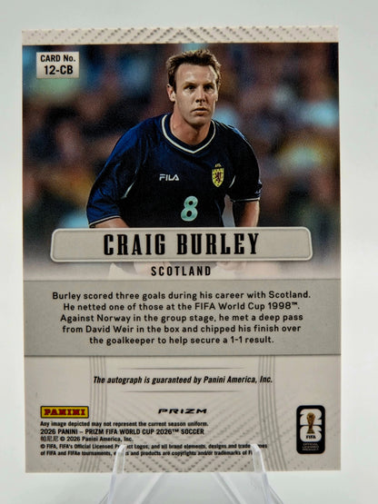 2026 Panini Prizm FIFA World Cup Craig Burley 2012 Prizm Throwback Signatures Choice Autograph #12-CB Scotland