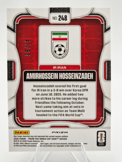 2026 Panini Prizm FIFA World Cup Amirhossein Hosseinzadeh Rookie Choice Red Prizm 41/85 #248 IR Iran