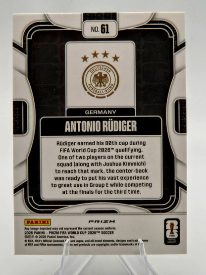 2026 Panini Prizm FIFA World Cup Antonio Rüdiger Choice Giraffe Prizm #61 Germany
