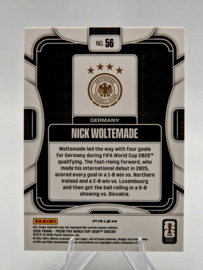 2026 Panini Prizm FIFA World Cup Nick Woltemade Rookie Choice Elephant Prizm #56 Germany