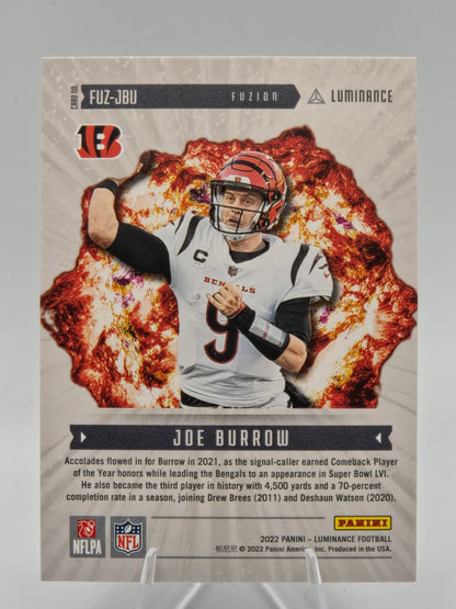 2022 Panini Luminance Joe Burrow Fuzion Insert #FUZ-JBU Cincinnati Bengals