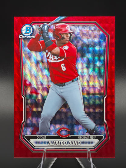 2026 Bowman Chrome Alfredo Duno Red Wave Refractor 3/5 #BCP-235 Cincinnati Reds