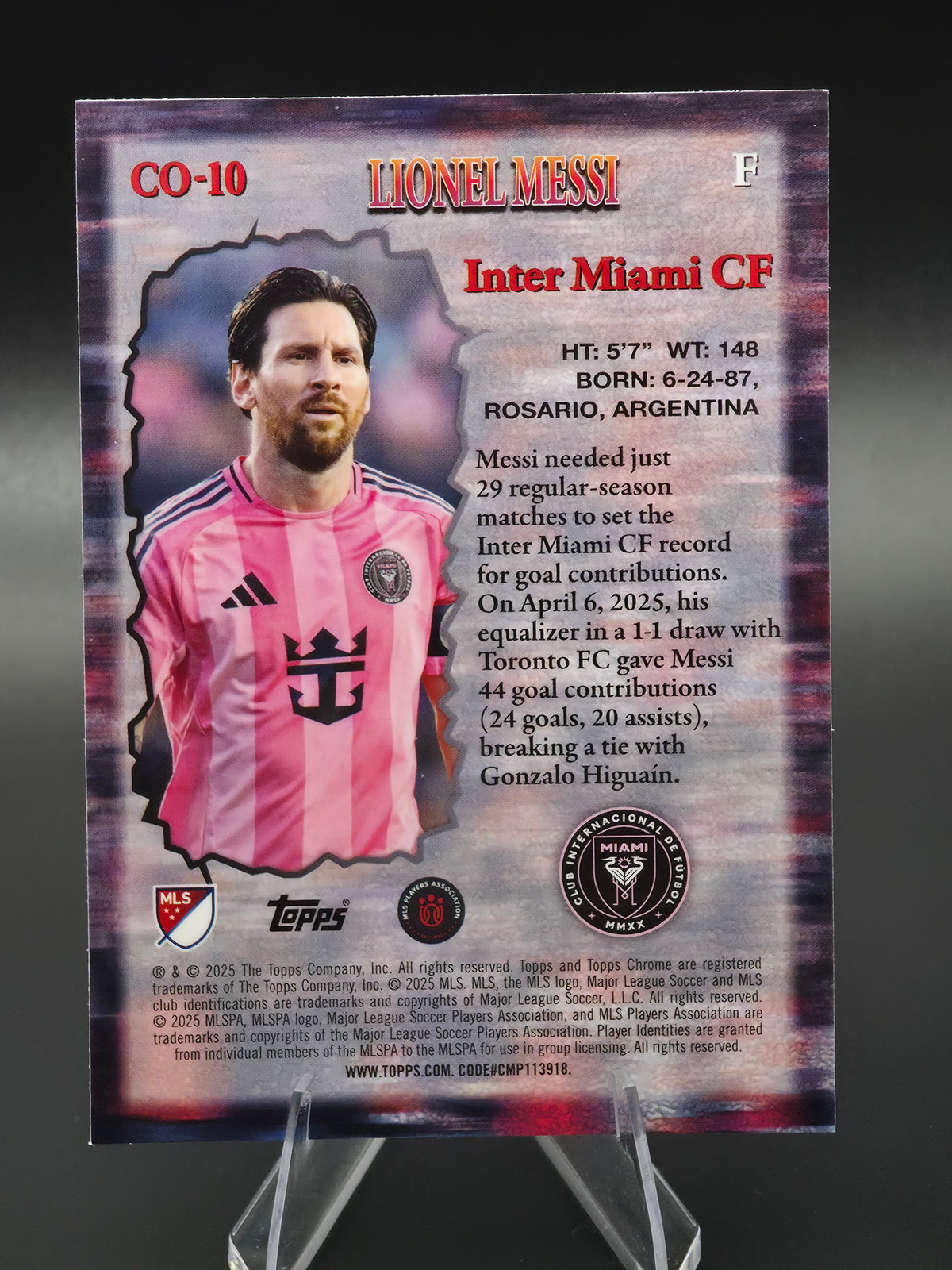 2025 Topps Chrome MLS Lionel Messi Class of Their Own #CO-10 Inter Miami CF