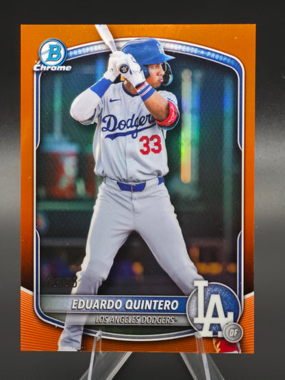 2025 Bowman Draft Chrome Eduardo Quintero Orange Refractor 12/25 #BDC-111 Los Angeles Dodgers