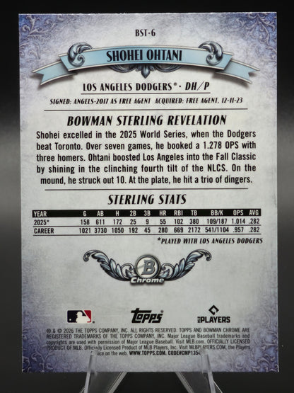 2026 Bowman Chrome Shohei Ohtani Bowman Sterling #BSI-6 Los Angeles Dodgers