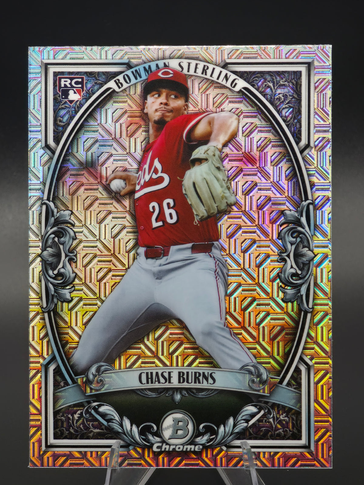 2026 Bowman Chrome Chase Burns RC Bowman Sterling Mojo Refractor #BSI-10 Cincinnati Reds