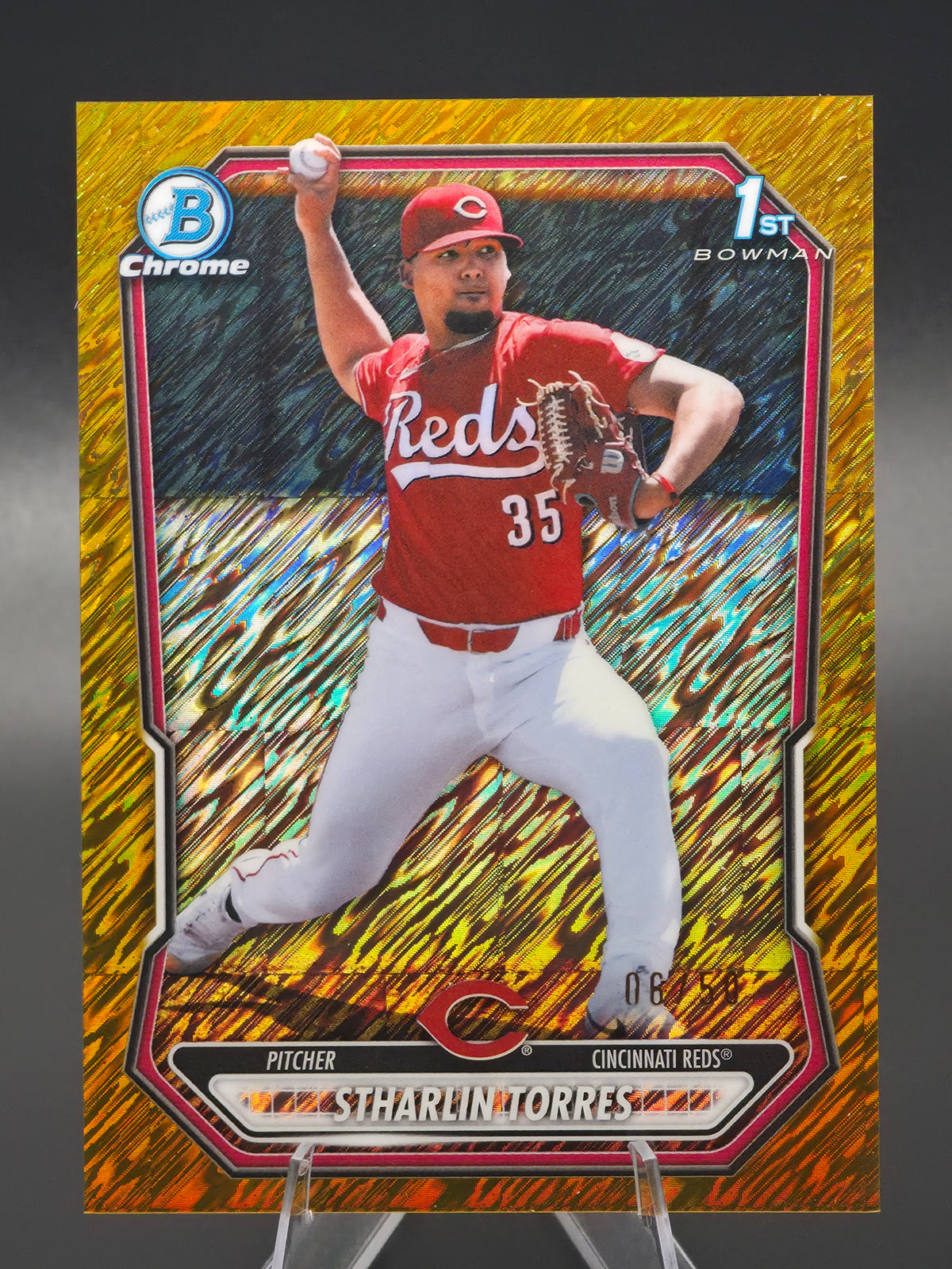 2026 Bowman Chrome Stharlin Torres 1st Bowman Gold Wave Refractor 06/50 #BCP-203 Cincinnati Reds