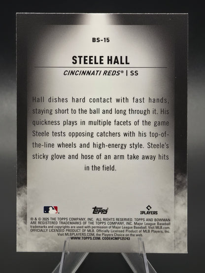 2025 Bowman Draft Chrome Steele Hall Bowman Spotlight #BS-15 Cincinnati Reds