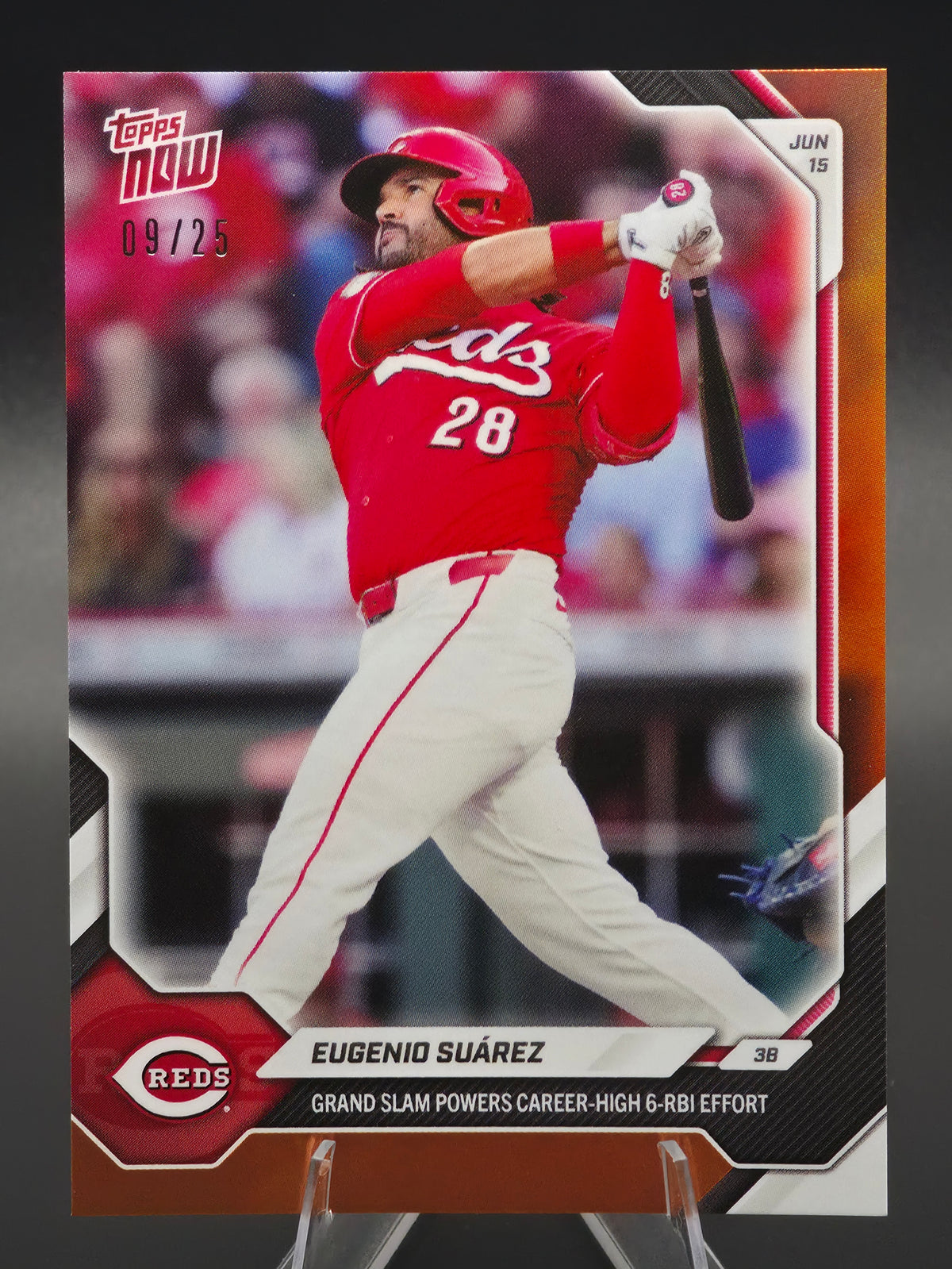 2026 Topps Now Eugenio Suárez Orange 09/25 #335 Cincinnati Reds