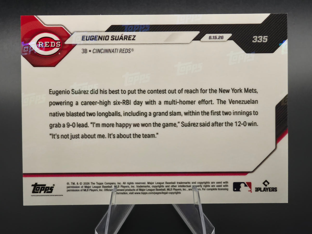 2026 Topps Now Eugenio Suárez Orange 09/25 #335 Cincinnati Reds