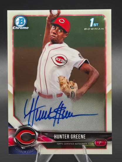 2018 Bowman Chrome Hunter Greene 1st Bowman Autograph #CPA-HG Cincinnati Reds
