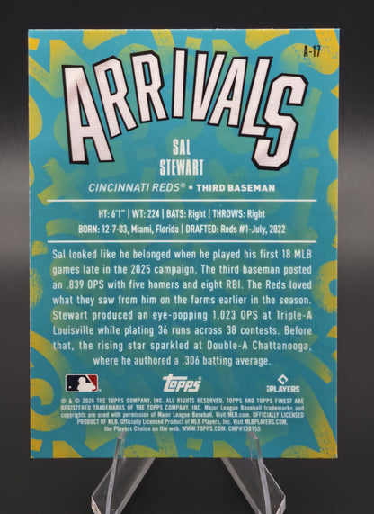 2026 Topps Finest Sal Stewart RC Arrivals #A-11 Cincinnati Reds