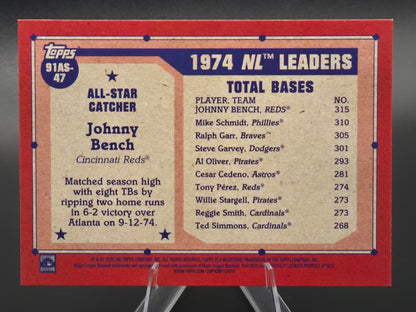 2026 Topps Johnny Bench 1991 Topps All-Star Silver Foil #91AS-47 Cincinnati Reds