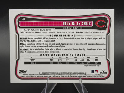 2026 Bowman Chrome Elly De La Cruz Mojo Refractor #44 Cincinnati Reds